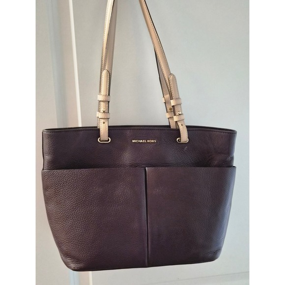 Michael Kors Handbags - Michael Kors Bedford Pebbled Leather Tote Bag Brown with Gold Hardware